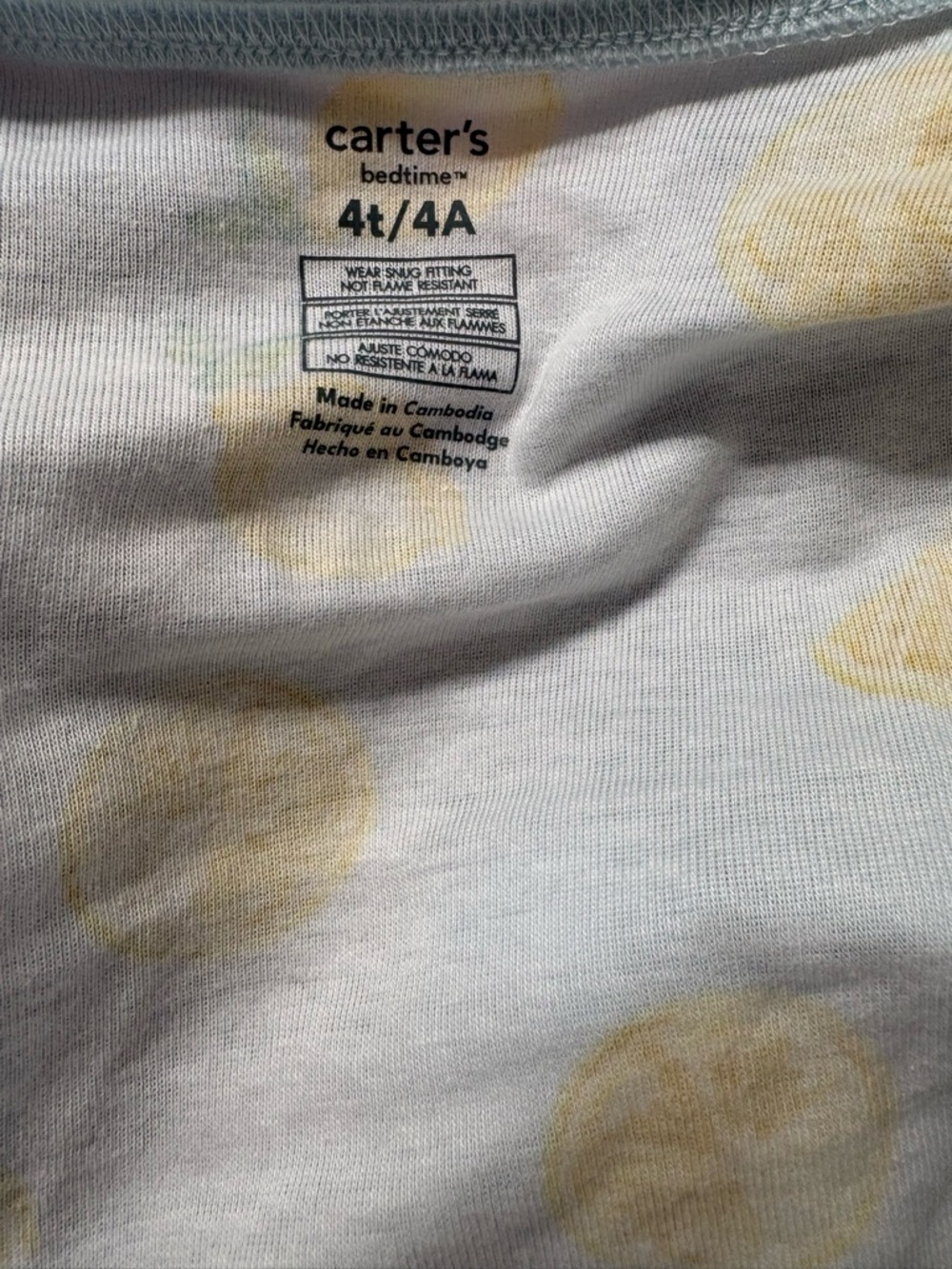 Carter’s Girls Footed Pajamas 4T Lemon Yellow Stripe Zip Sleepers Bundle 2pc - Picture 4 of 4
